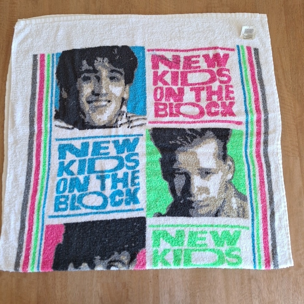 RARE Vintage New Kids on the Block NEOW 1989 Beach Bath Cotton Towel NEW W/TAG